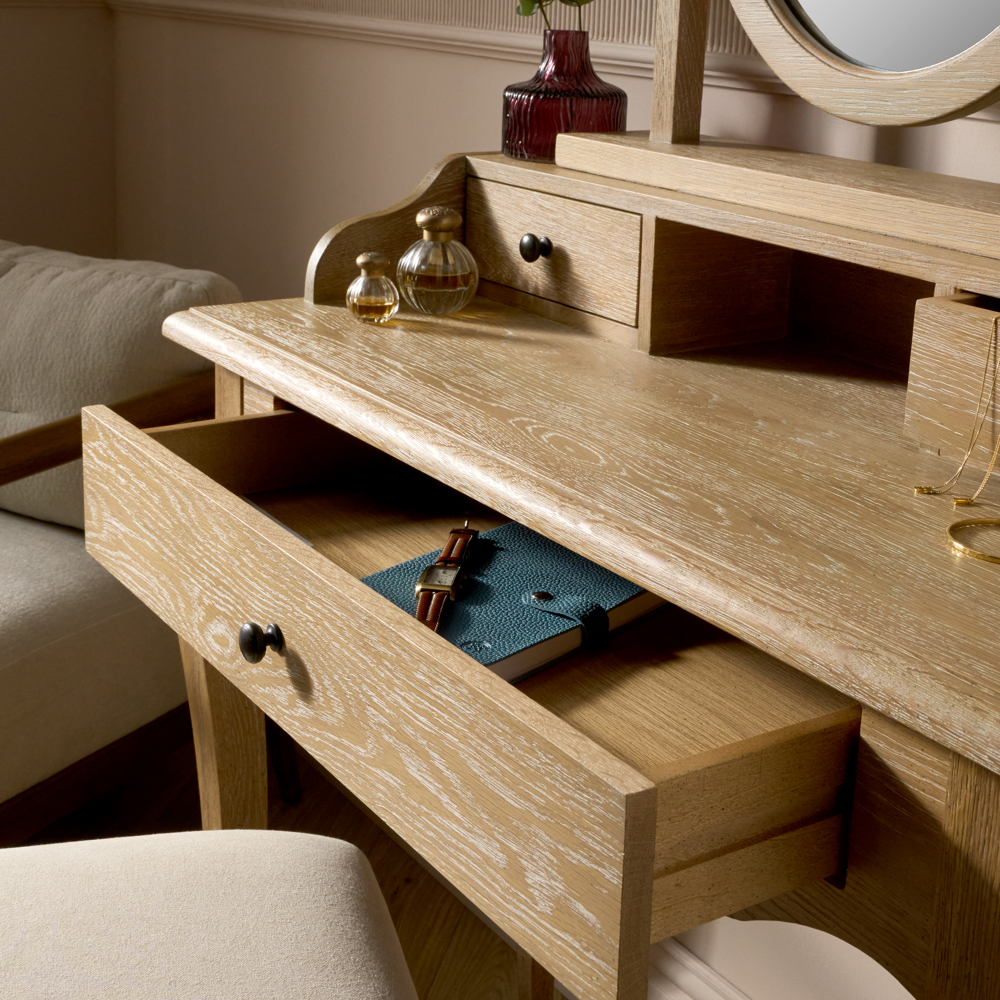 Sienna Beau Dressing Table, Weathered Oak